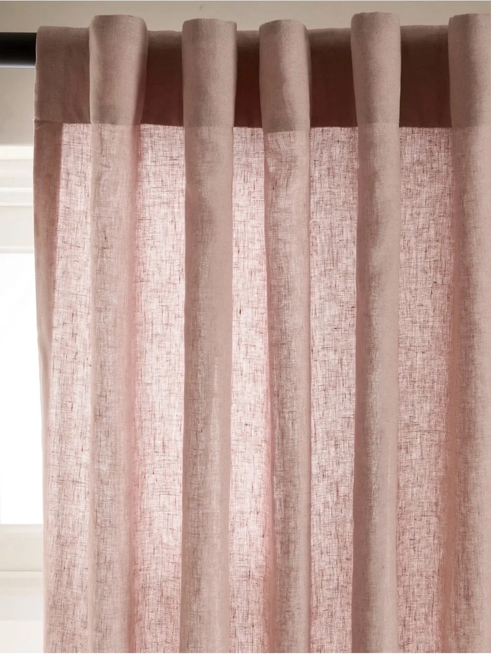 1 European Linen Curtain/ Rose Quartz / 48x96